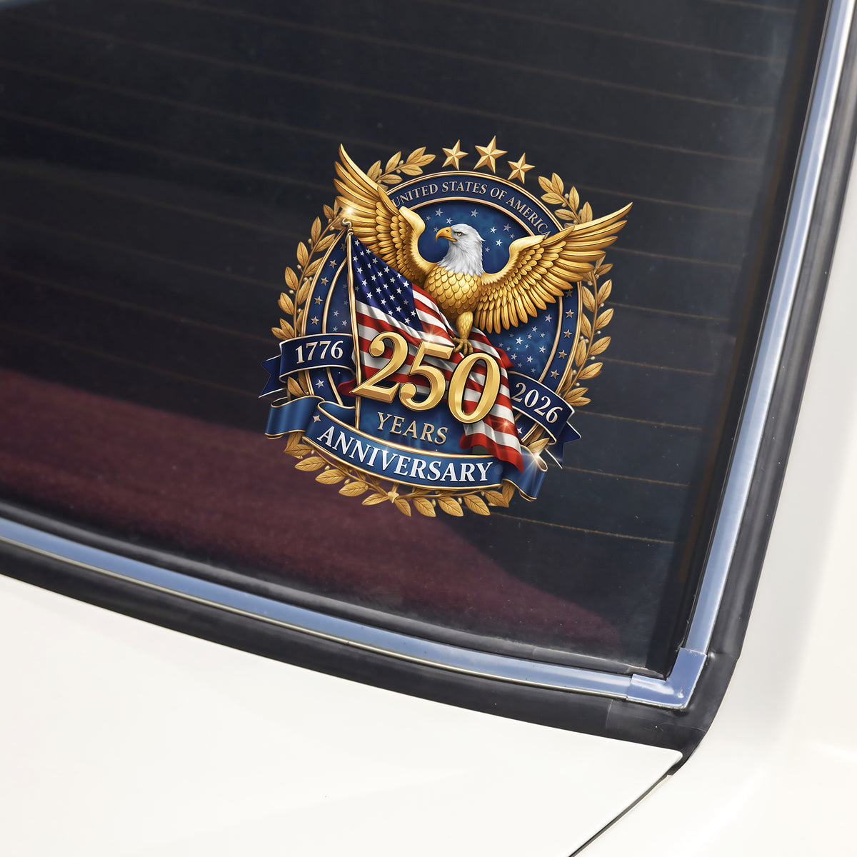 USA 250th Anniversary Emblem Patriotic Eagles Flag Car Window Decal Sticker LM32 899069
