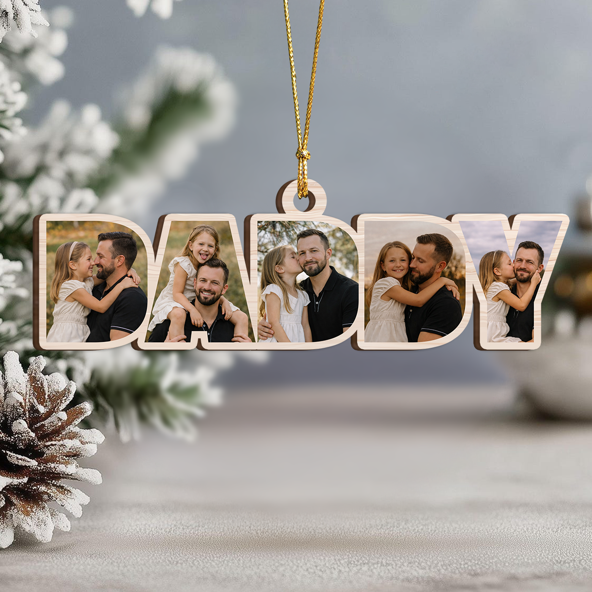 Custom Photo Dad Mom Grandma Grandpa Wood Ornament Christmas Gift HA75 921692