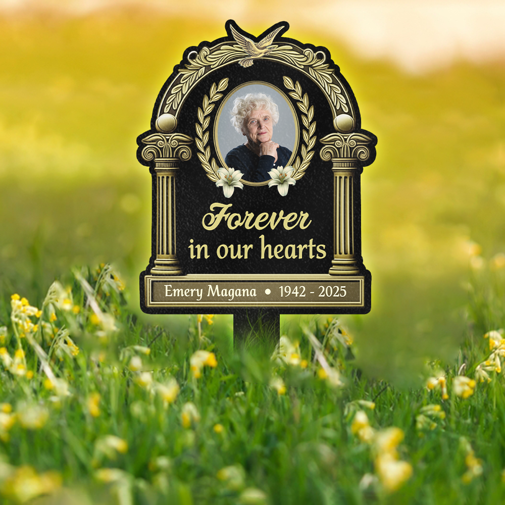 Custom Photo Forever In Our Hearts Memorial Garden Stake HA75 892678