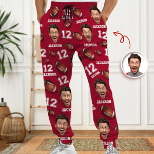 Custom Photo, Name And Number Sweatpants Christmas Gift For Football Lovers CH07 899482