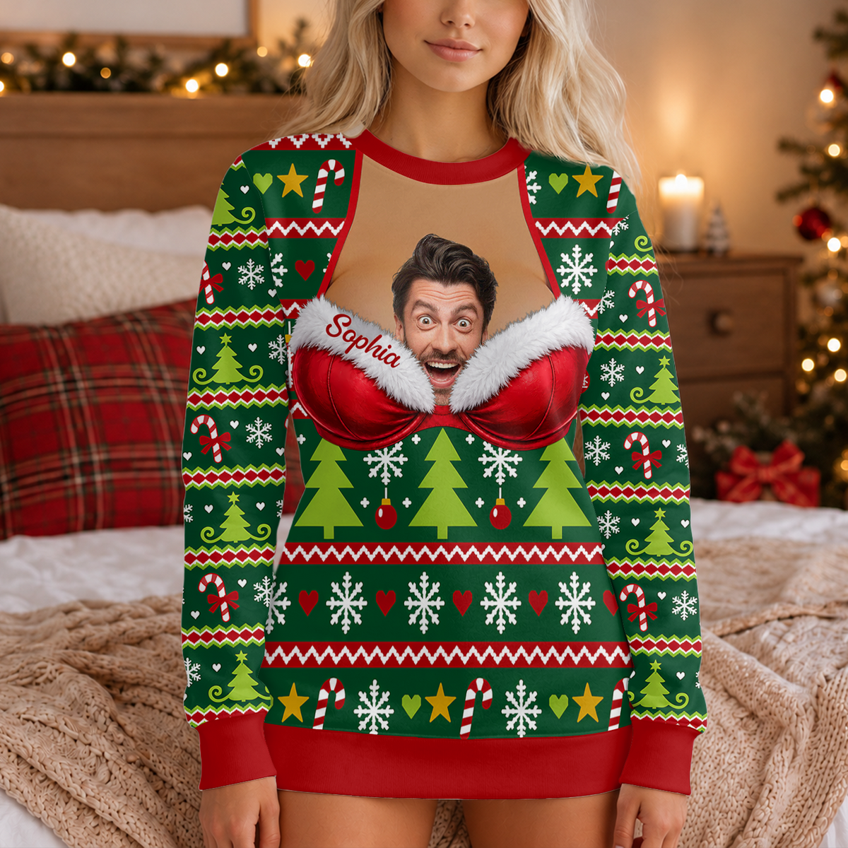 Funny Husband Boyfriend Face 3D Effect AOP Sweatshirt CH07 181156