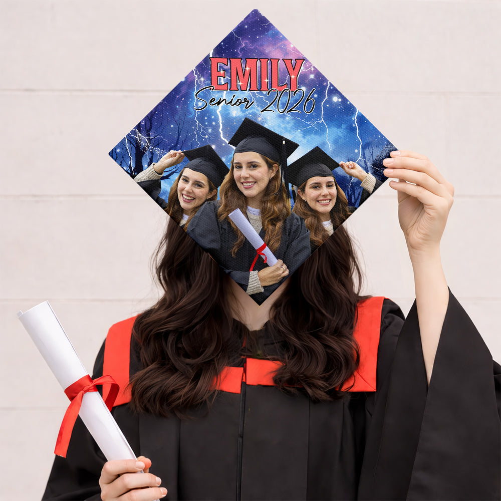 Custom Photo Senior 2026 Retro Style Graduation Cap Topper - Personalized Gift for Graduate TH10 169187