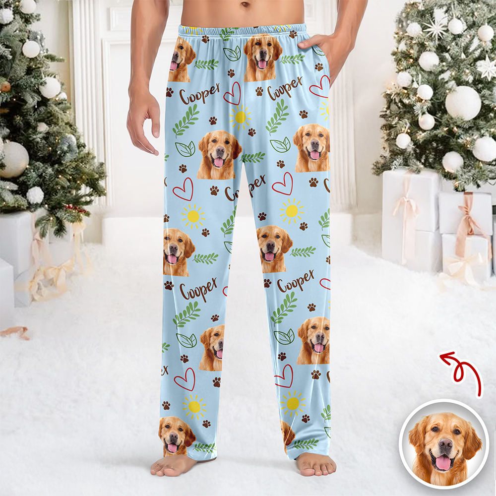 Custom Cute Dog Face Lovely Pattern Christmas Sweatpants For Dog Lovers LM32 895727