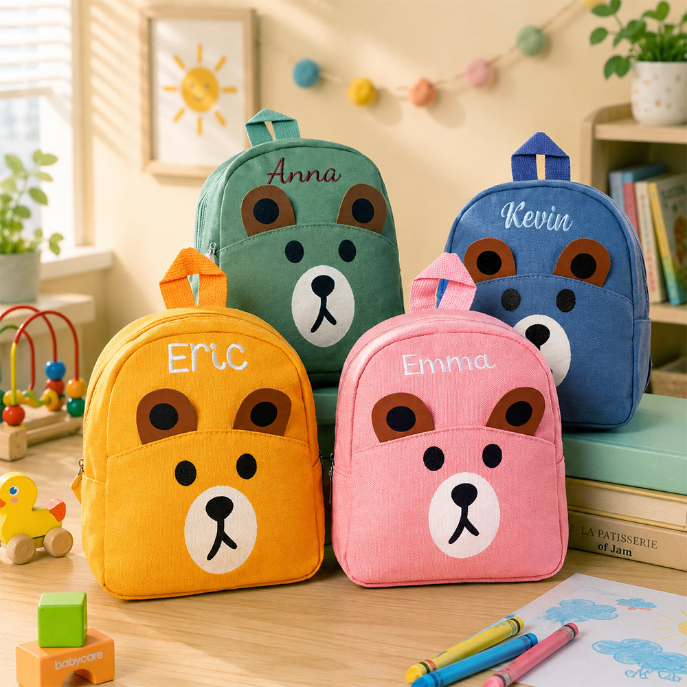 Custom Kid Name Embroidered Teddy Bear Backpack Back to School Bag Gift CH07 911866