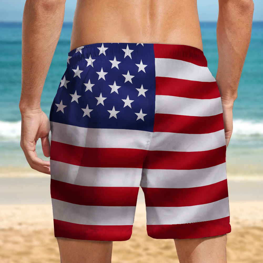 Custom Name God Bless America 1776 - 2026 Anniversary Patriotic Eagle Beach Short HO82 902166