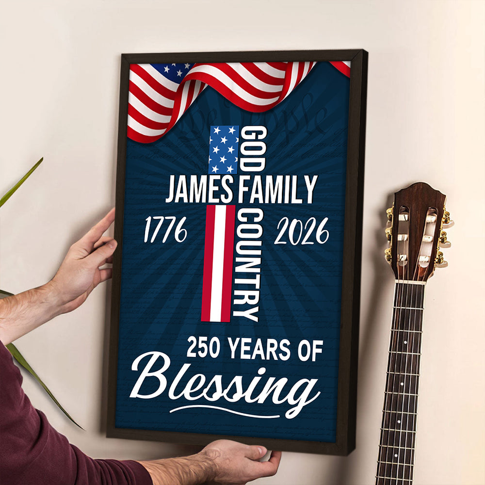 American Patriotic Canvas, 250 Years of Blessing God 1776 2026 Canvas Poster HO82 901440