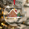Personalized First Christmas At Glass Ornament, New Homeowner Holiday Decor HO82 903608