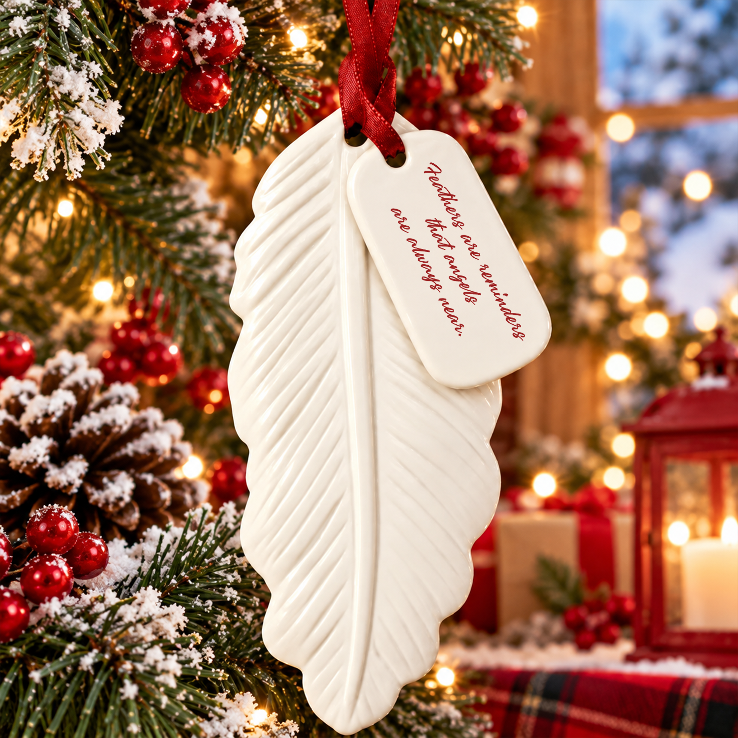 Personalized Feathers Are Reminders That Angels Are Always Near Memorial Feather Christmas Ornament HO82 903798