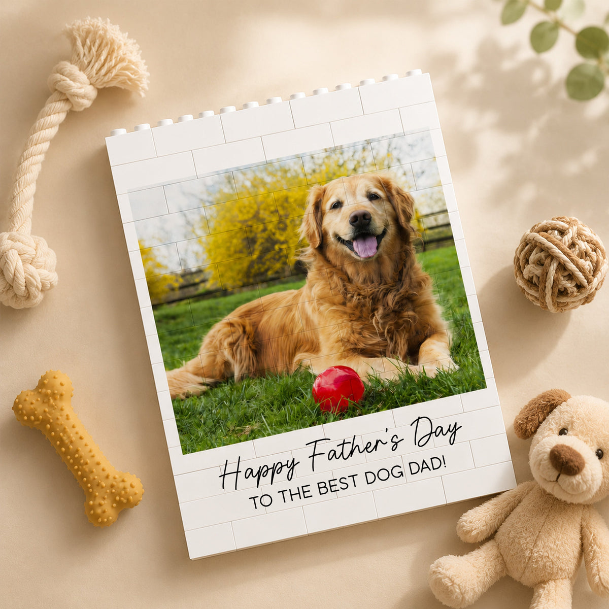 Custom Photo Happy Father's Day To the Best Dog Dad Building Brick Blocks TH10 169779