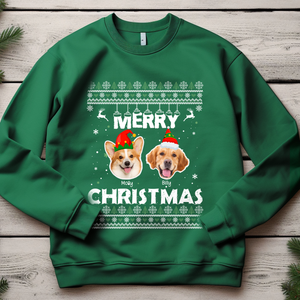 Custom Dog Cat Photo Merry Christmas Sweatshirt TH10 896065