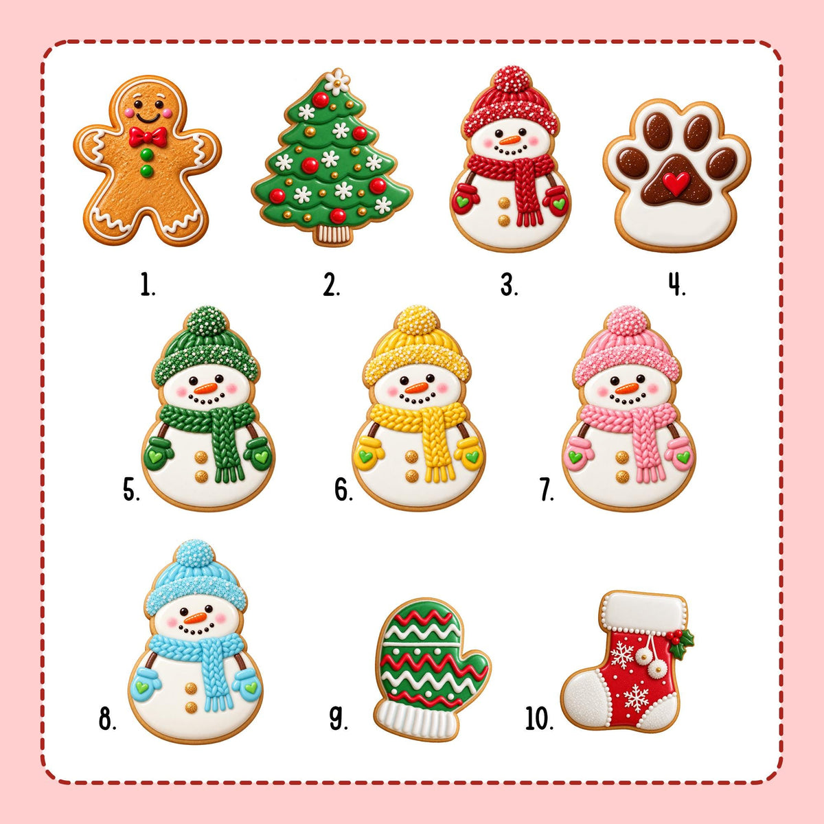Custom Family Of Five, Six, Seven Gingerbread Christmas Cookie Tray Acrylic Ornament LM32 670629