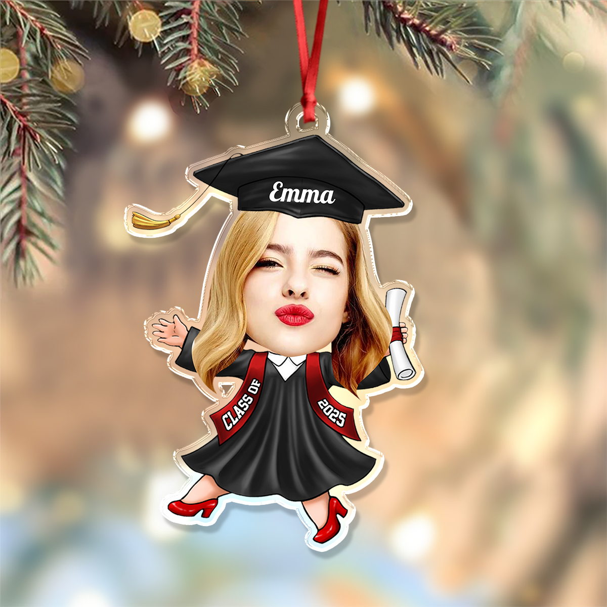 Custom Funny Face Class of 2025 Graduation Acrylic Ornament HA75 892706