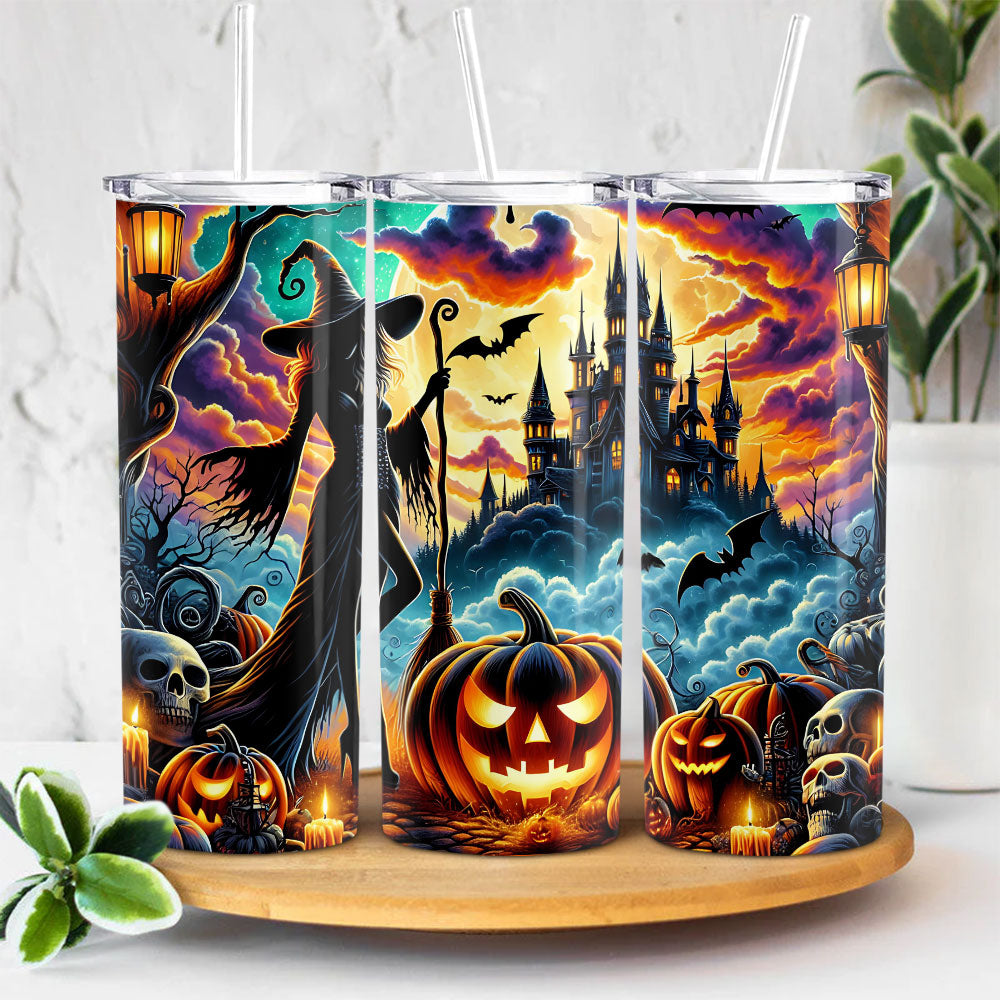 Halloween Witches And Pumpkin Skinny Tumbler HO82 894958