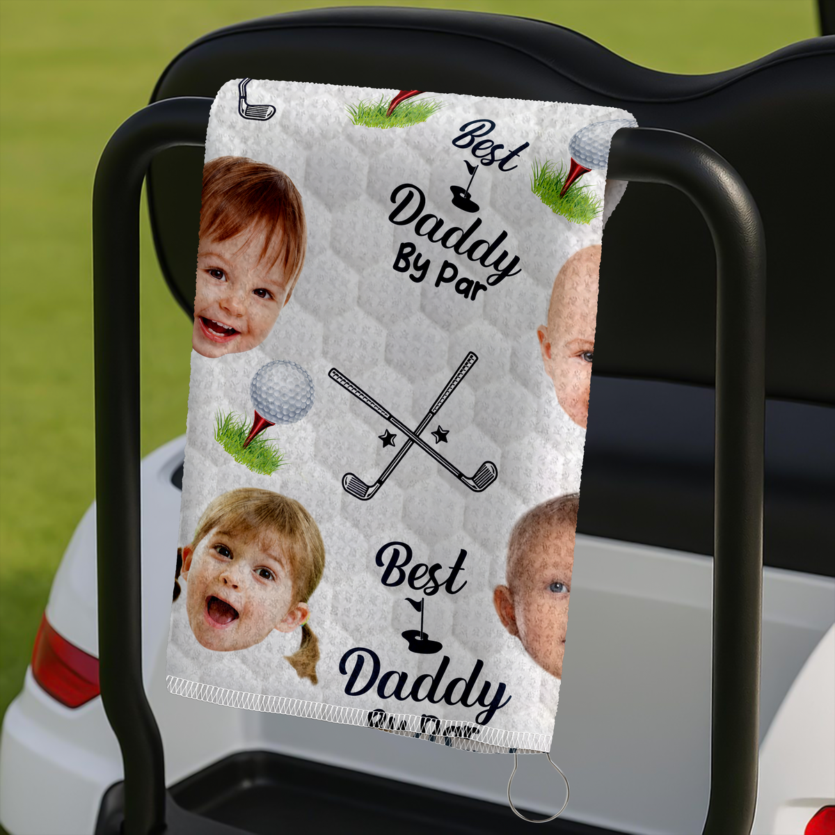 Custom Photo Best Grandpa By Par Golf Towel Gift For Dad, Grandpa, Golf Lover HO82 902168