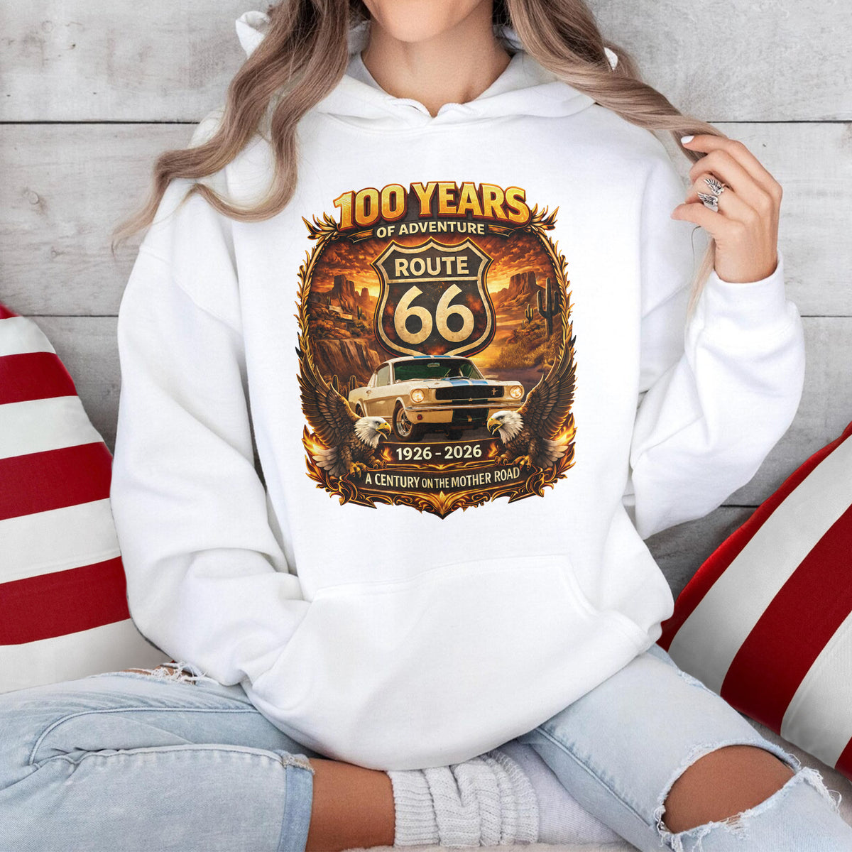 Custom Photo 100 Years Of Adventure Route 66 Car Bright Shirt For Car Lover TH10 898659