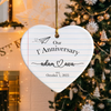 Personalized First Anniversary Heart Ceramic Ornament Our First Chapter Paper Anniversary Gift LM32 670059