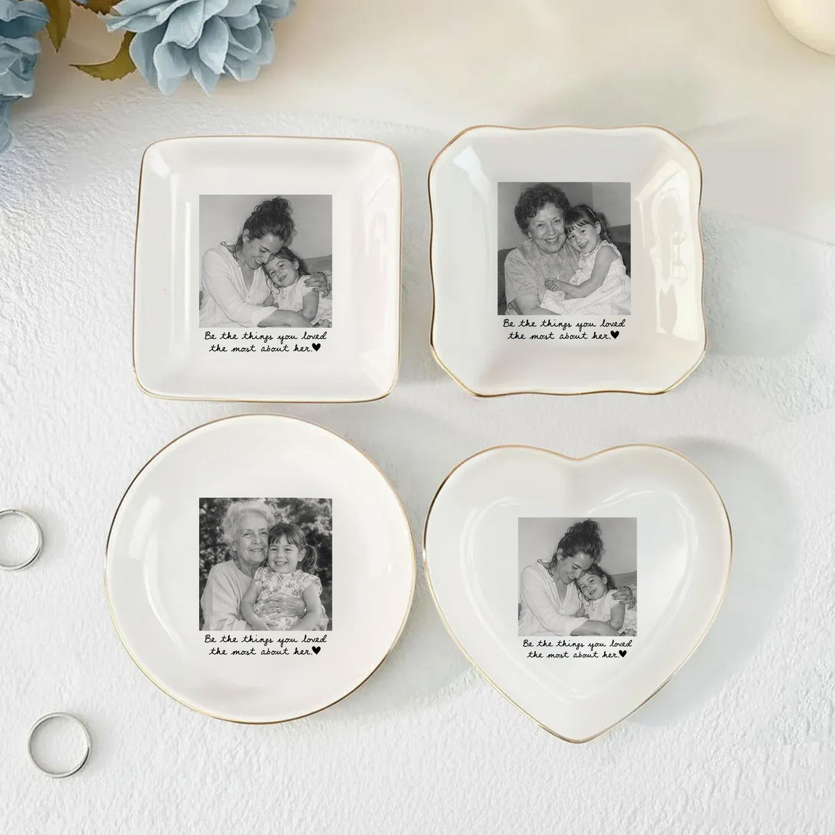 Custom Photo Be The Things You Loved About Her Memorial Jewelry Dish Gift For Family TH10 170541