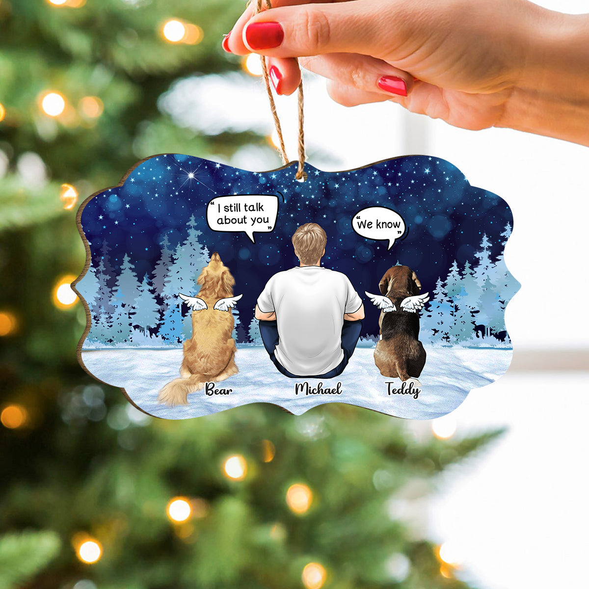Dog Dad Memorial Dog Wood Ornament Personalized Gift HO82 891040