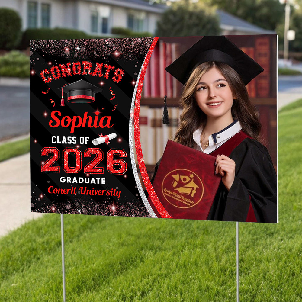 Custom Photo Class Of 2026 Personalized Graduation Yard Sign HA75 920462