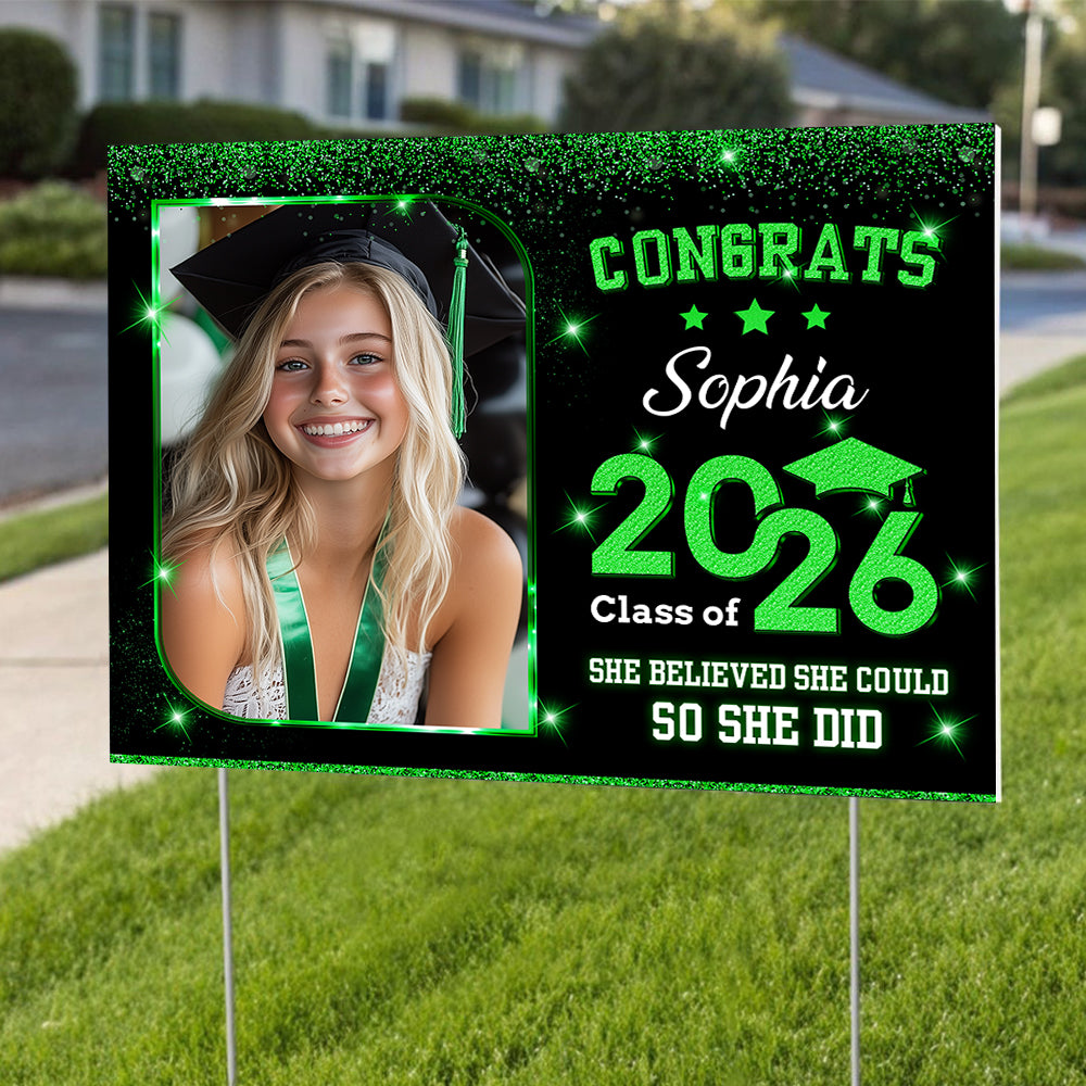 Custom photo Class of 2026 Yard Sign Graduation Party Decor CH07 910950