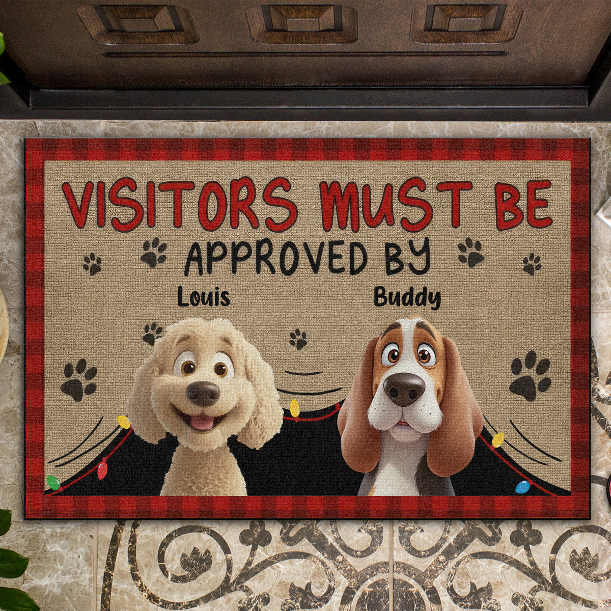 Custom 3D Cute Dog Visitors Mus Be Approved By Dog Personalized Doormat HA75 898186
