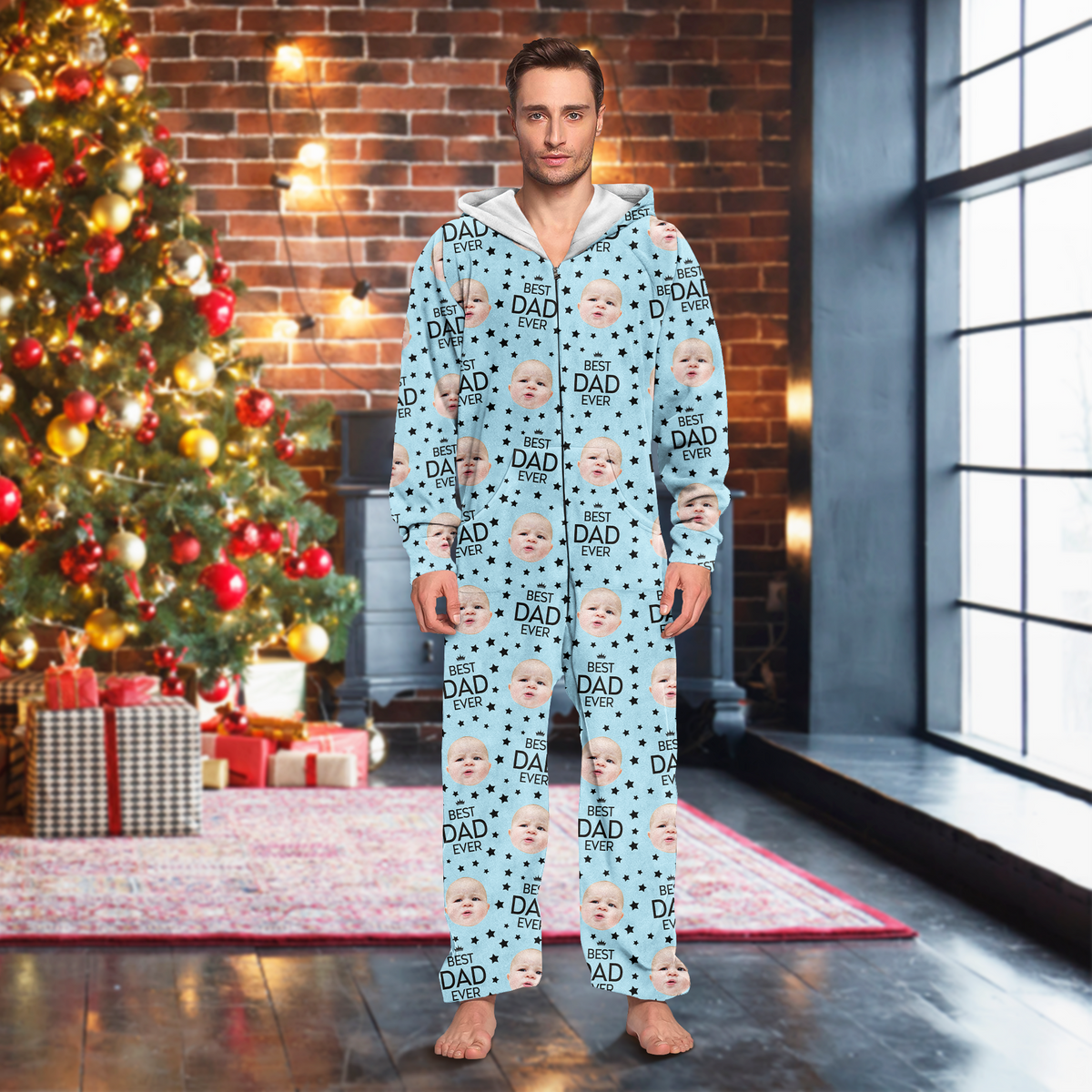 Custom Photo Best Dad Ever Onesie Pajamas HO82 894324