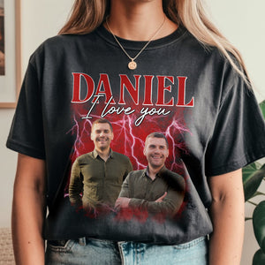 Custom Girlfriend Boyfriend Photo Vintage Bootleg Couple Comfort Shirt HO82 894904