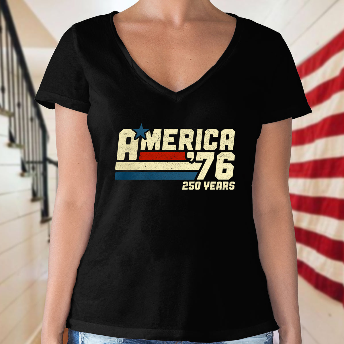 America 76 250 Years Retro Vintage 1776 2026 Patriotic 4th July Dark Shirt HA75 921546