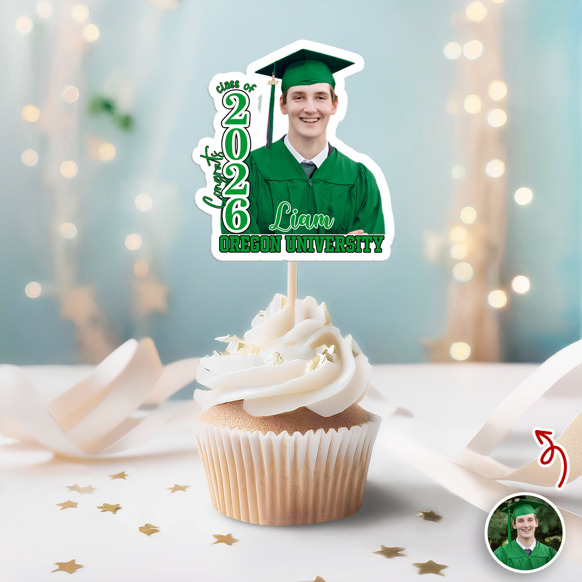 Custom Photo Class Of 2026 Graduation Decoration Cupcake Toppers HA75 920046