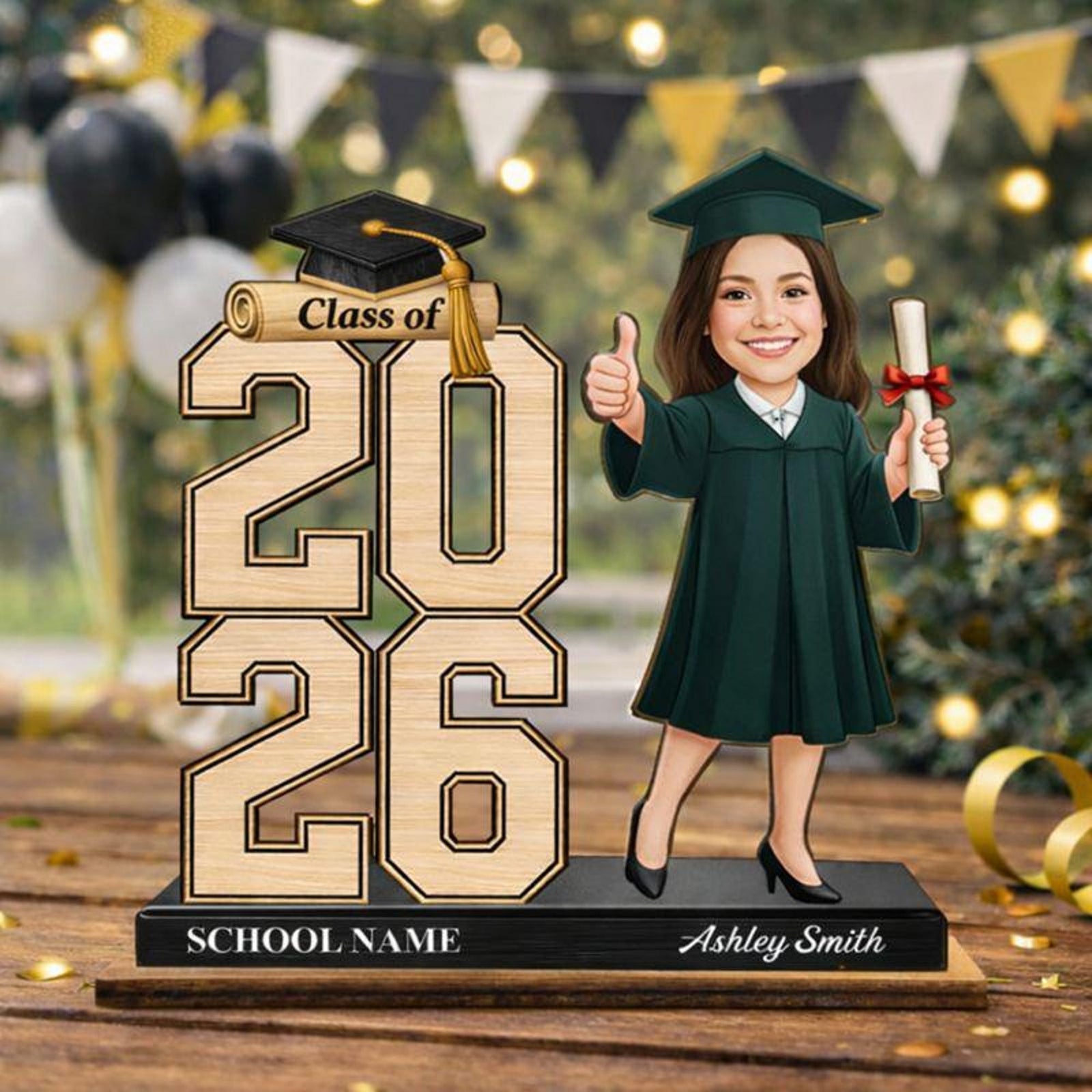 Personalized Graduation Class of 2026 Wooden Plaque Personalized Gift HO82 901520