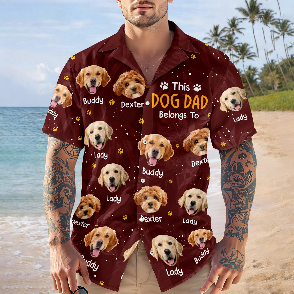 Custom Photo This Dog Dad Belongs To Hawaii Shirt TH10 898861