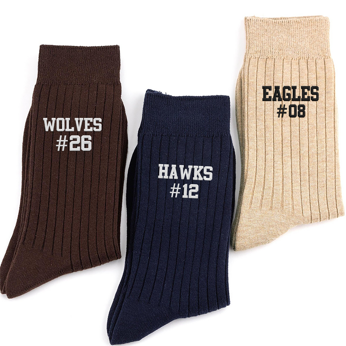 Custom Team Name & Number Embroidered Socks, Personalized Sports Gift TH10 170919
