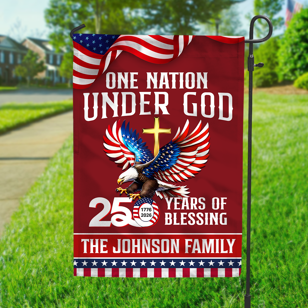 Custom Family Name 250 Years of Blessing America Garden Flag LM32 899011