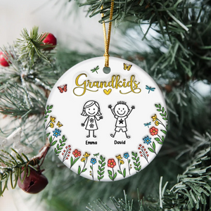 Personalized Grandkids Make Life Grand 3D Inflated Effect Ceramic Ornament For Christmas TH10 894865