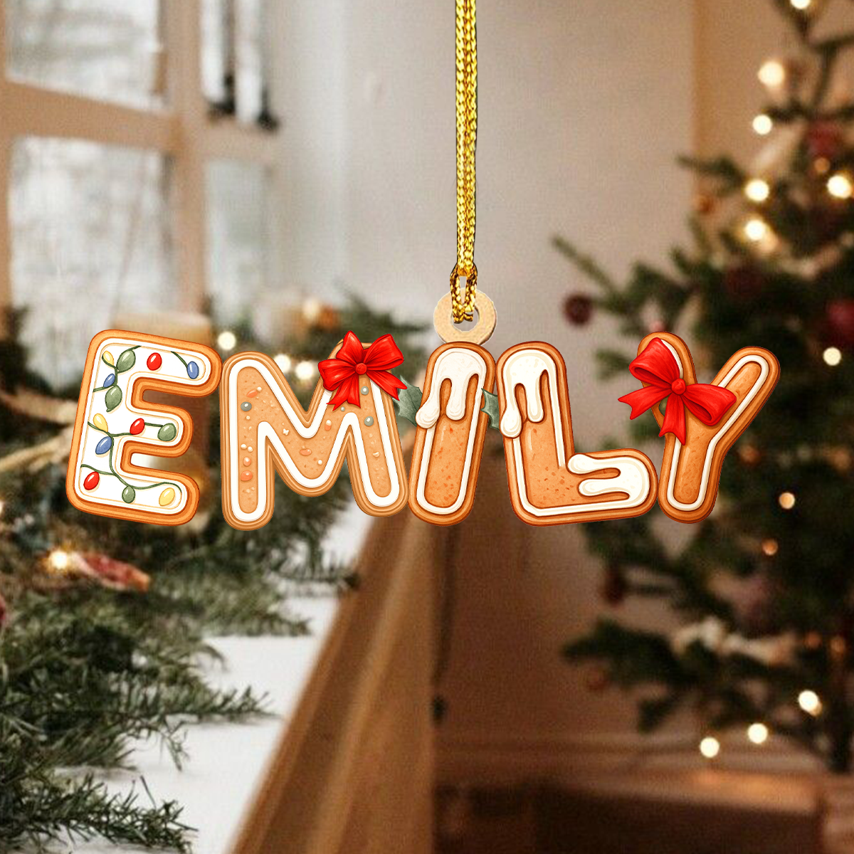 Custom Name Gingerbread Alphabet Personalized Acrylic Ornament HA75 898354