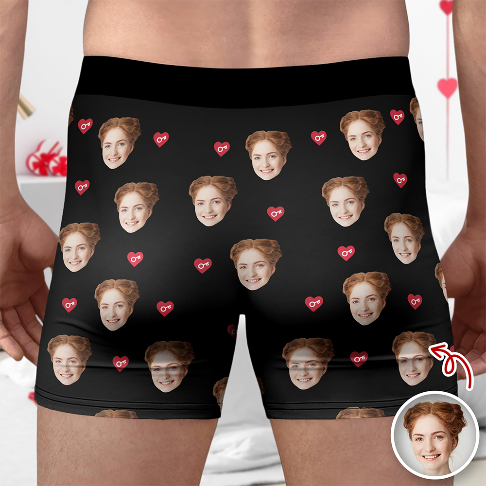 Custom Photo Her Key Man's Boxer, Valentine's Day Birthday Gift for Him HA75 898732