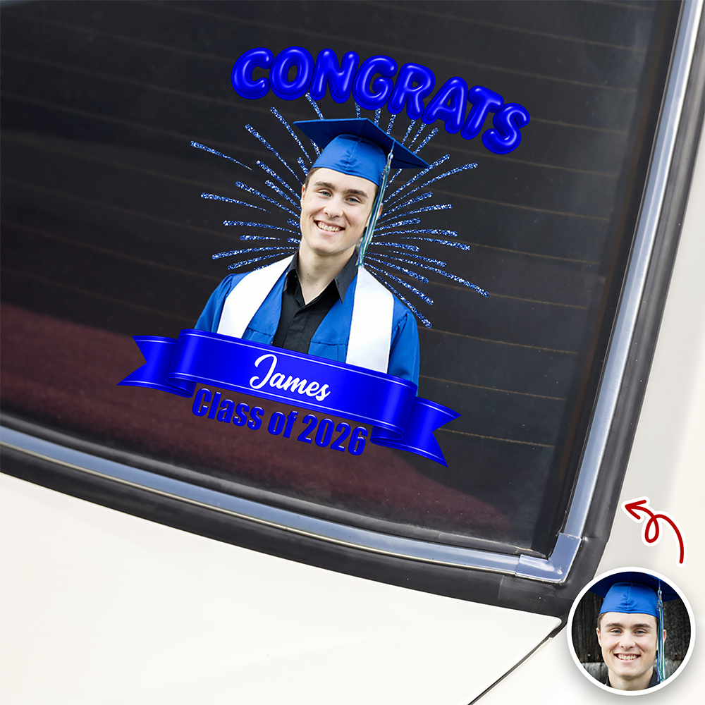 Custom Photo Class Of 2026 Graduation Car Window Decal Sticker HA75 920436
