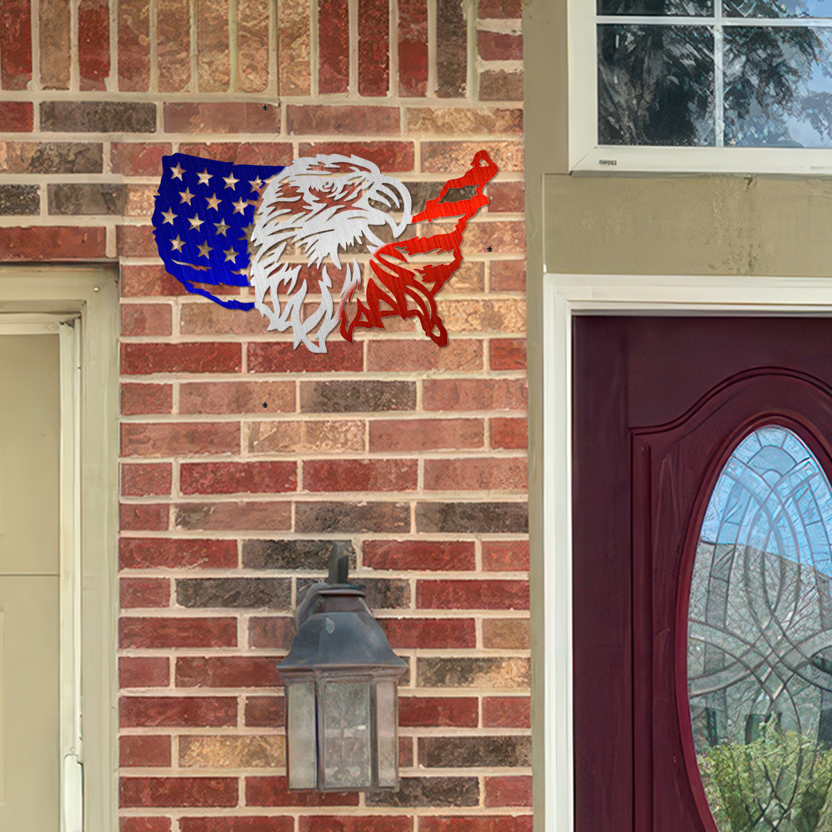 Personalized Eagle American Flag Metal Sign Patriotic Wall Art HO82 901154