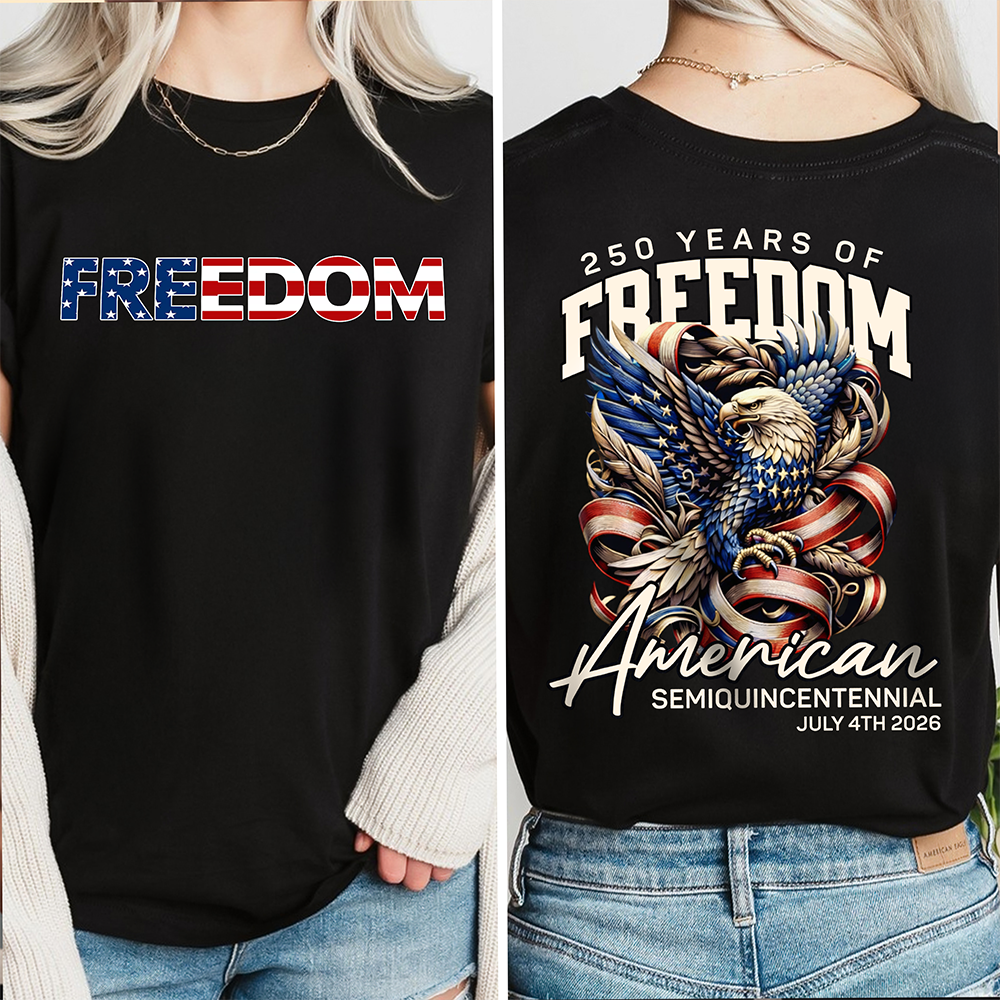 America 250 Years Of Freedom Back & Front Dark Shirt TH10 169339