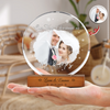Custom Photo Our First Christmas As Mr & Mrs Couple Round Acrylic Frame Block HA75 898012