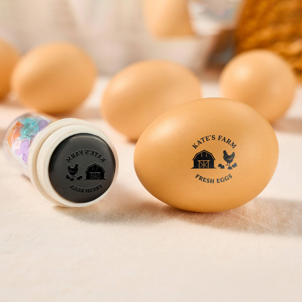 Personalized Chicken Egg Stamp for Farm Fresh Eggs Cute Coop Gift for Homesteaders CH07 910026