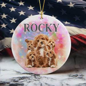 Custom Dog Photo and Name Retro Ceramic Ornament For Dog Lovers LM32 891967