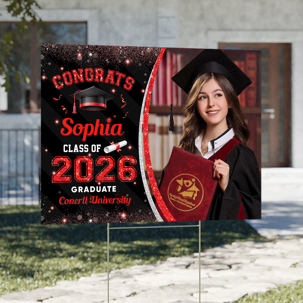 Custom Photo Class Of 2026 Personalized Graduation Yard Sign HA75 920462