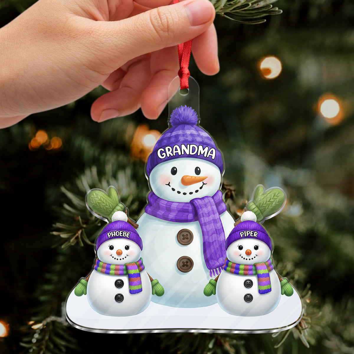 Custom Name Snowman Family Acrylic Ornament CH07 899778