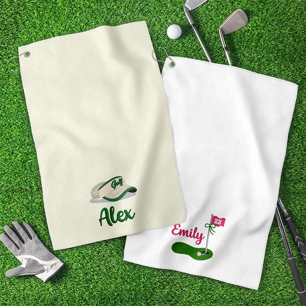 Personalized Embroidered Golf Towel With Custom Name & Initials, Golf Gift For Men & Women CH07 911434