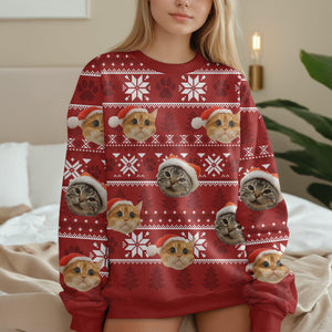 Custom Cat Photo May Your Christmas Be Furry And Bright Ugly Sweatshirt HO82 891821