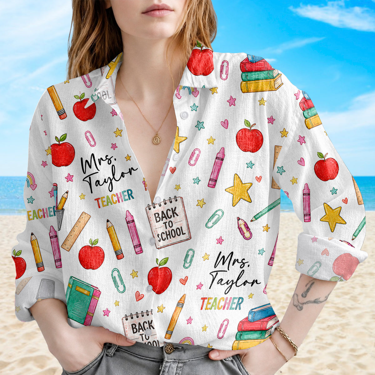 Custom Teacher Name Back To School Blouse Shirt CH07 180022