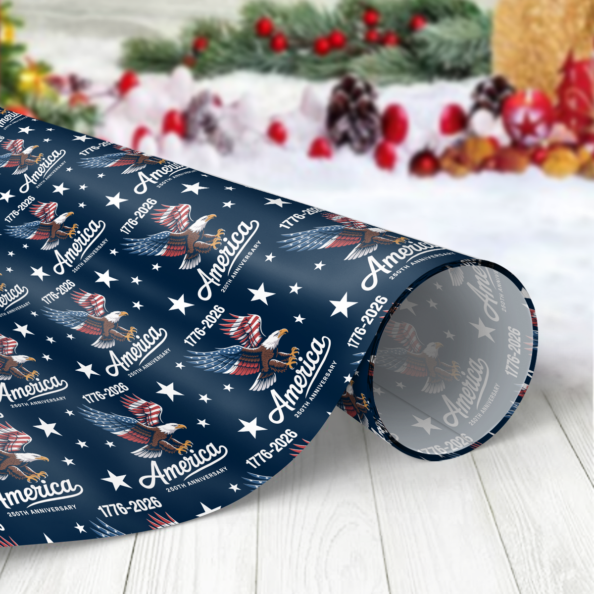 Celebrate 250 Years of America USA Anniversary 1776-2026 Wrapping Paper HO82 900606