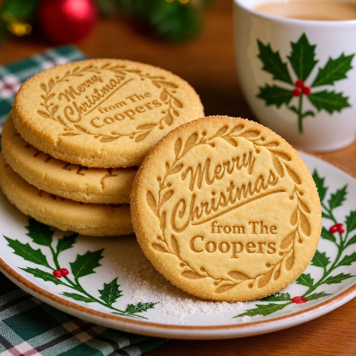 Personalized Family Name Merry Christmas Cookie Stamp HA75 922030