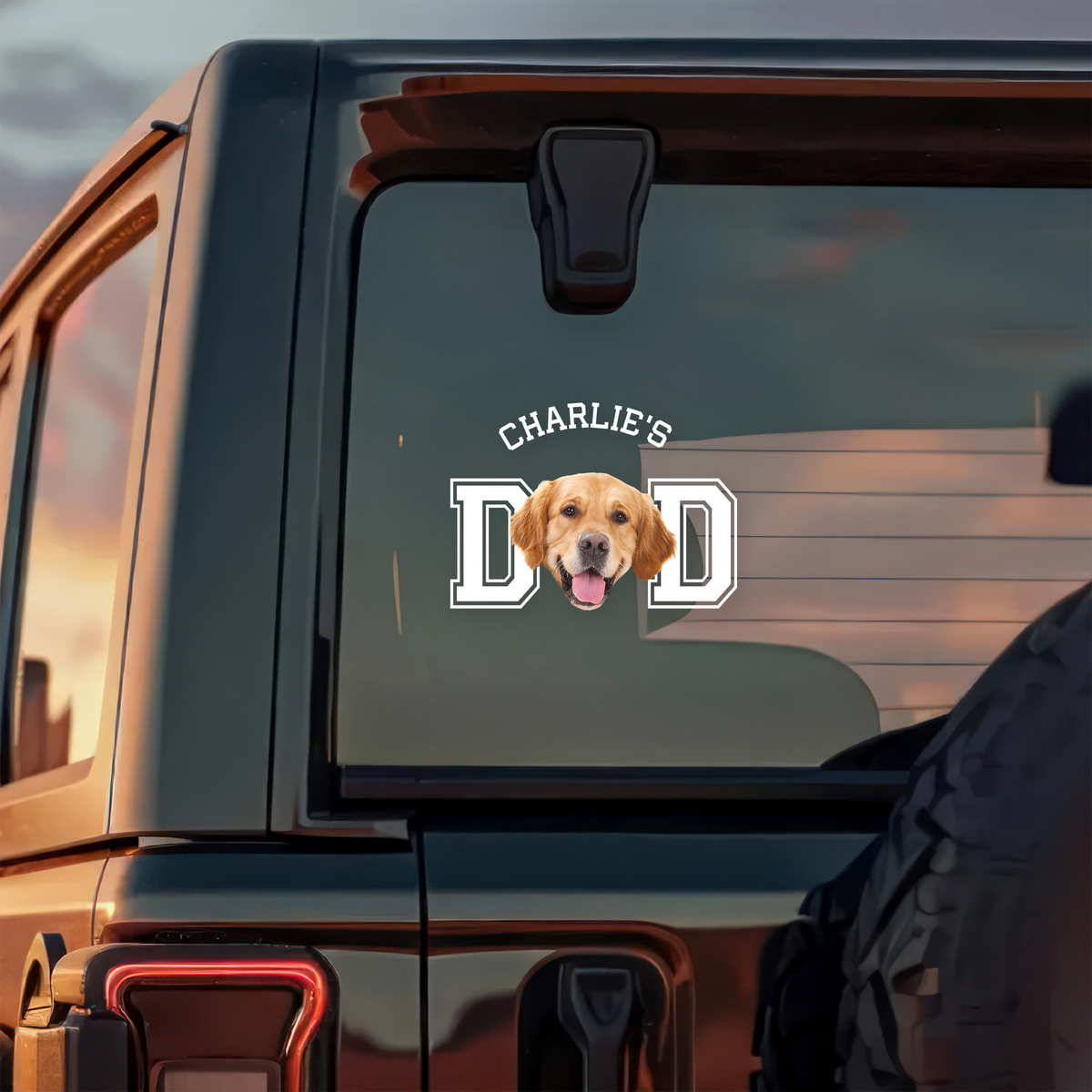 Custom Photo Dog Cat Dad Car Sticker, Gift For Dog Dad HO82 902368